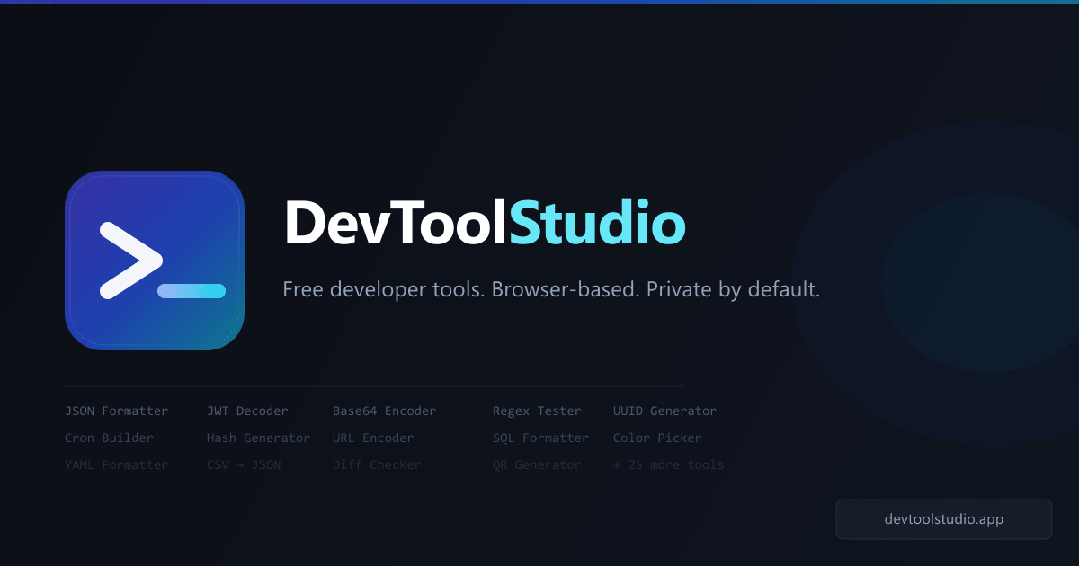 DevToolStudio – Free Online Developer Tools